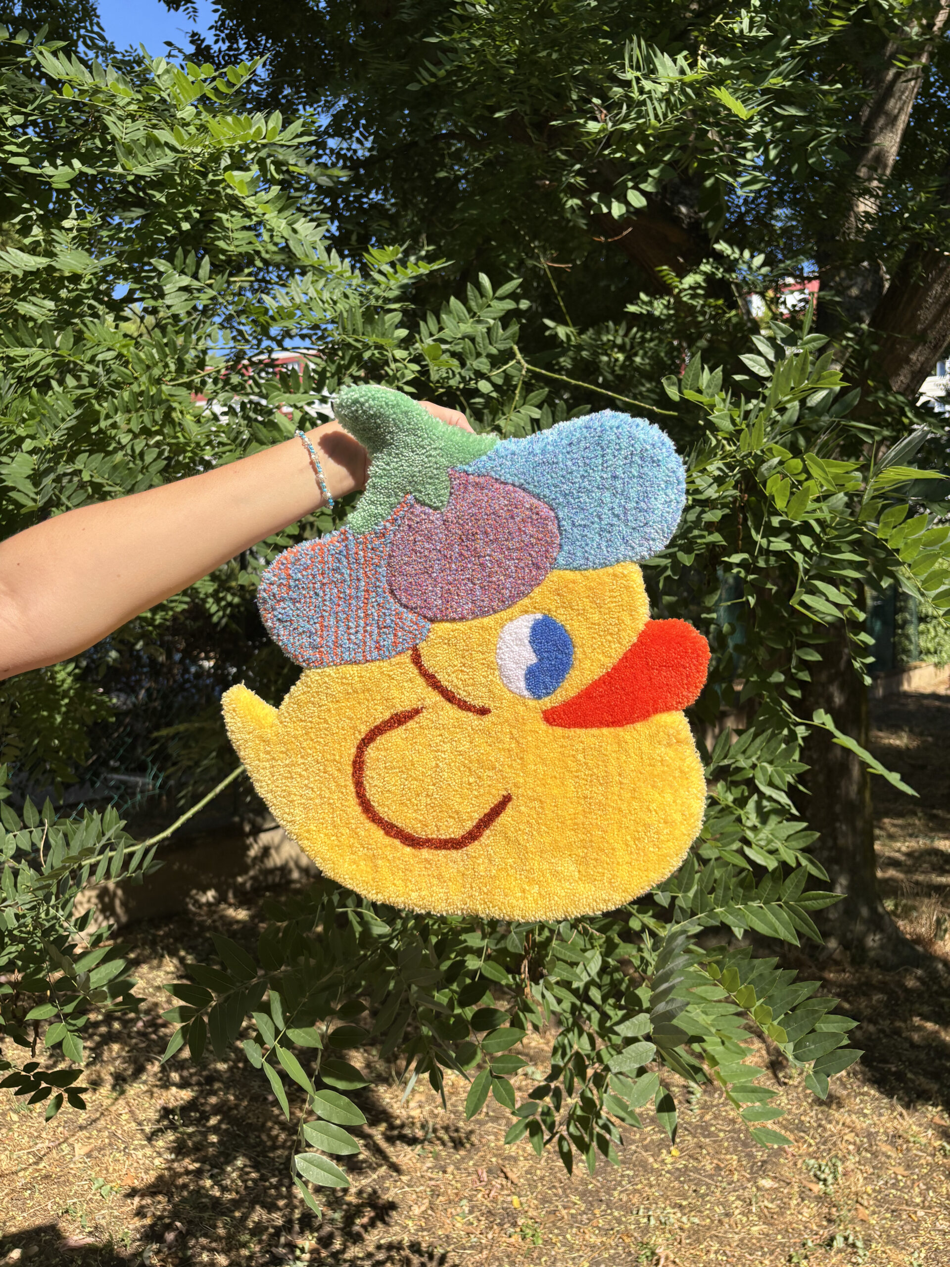 tapis tapisserie tufting mignon canard fleur zen coloré enfant chambre décoration couleur