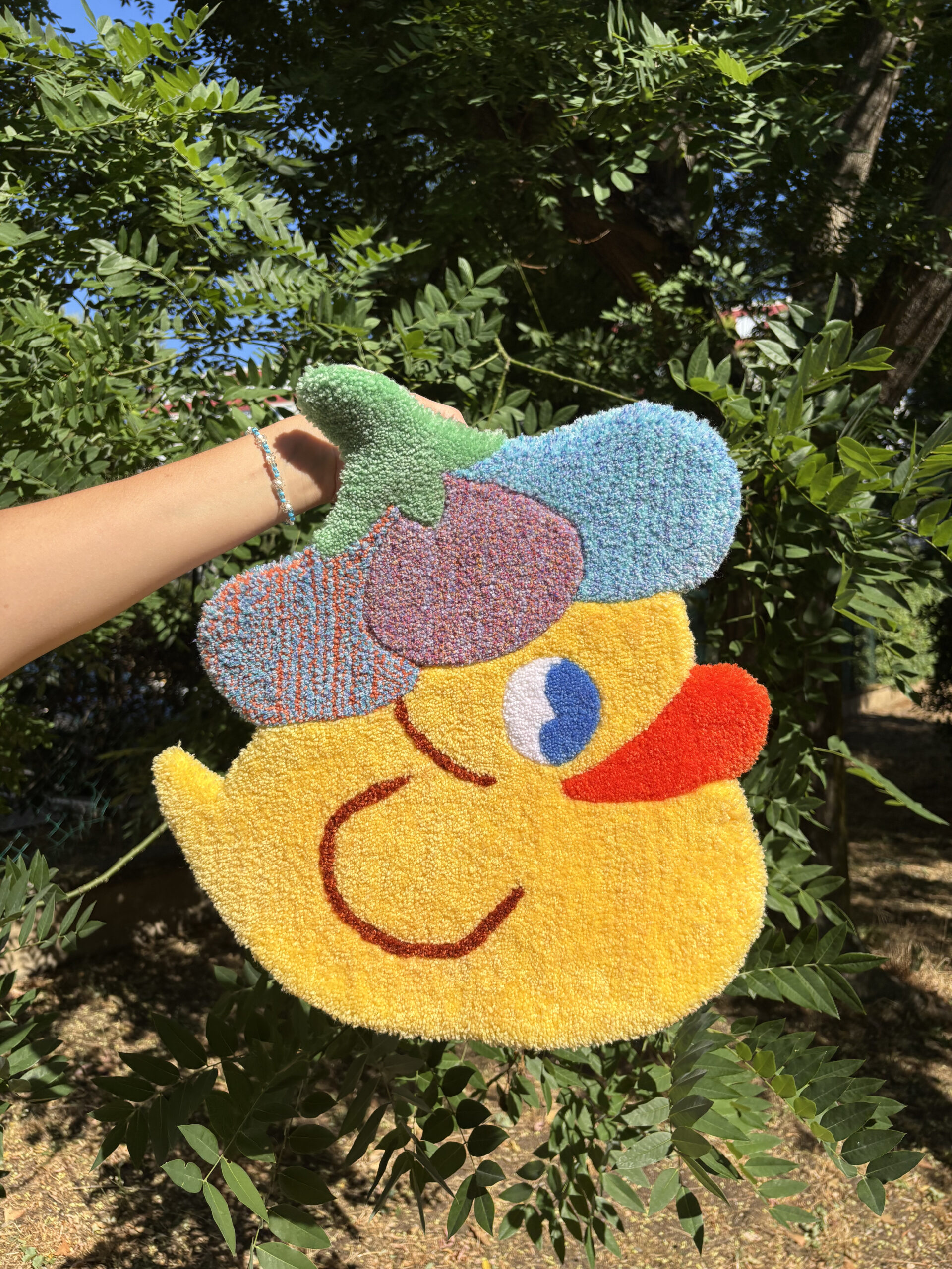 tapis tapisserie tufting mignon canard fleur zen coloré enfant chambre décoration couleur