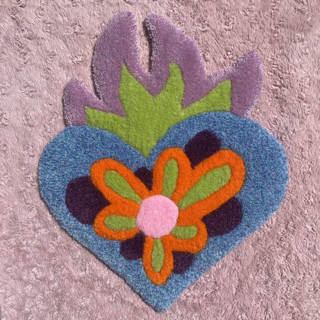 tapis tapisserie tufting mignon coeur coloré enfant chambre décoration couleur