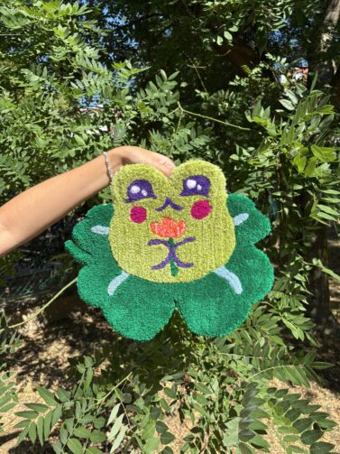 Gronouille de la chance tapis tapisserie tufting mignon grenouille coloré enfant chambre décoration couleur