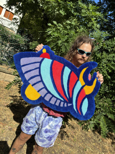 New wave coquillage tapis tapisserie tufting mignon doux coloré intérieur décoration couleur Méditerranée