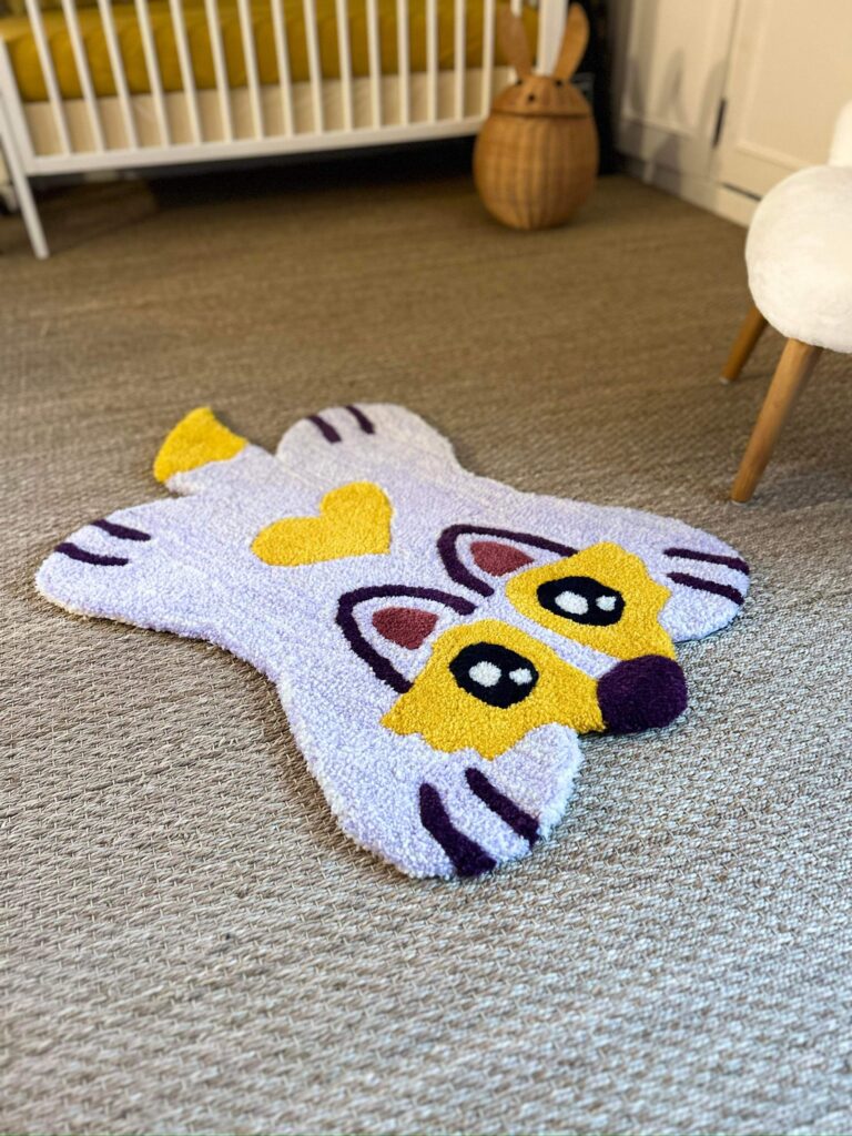 tapis tapisserie tufting chambre enfant loup renard animal couleur